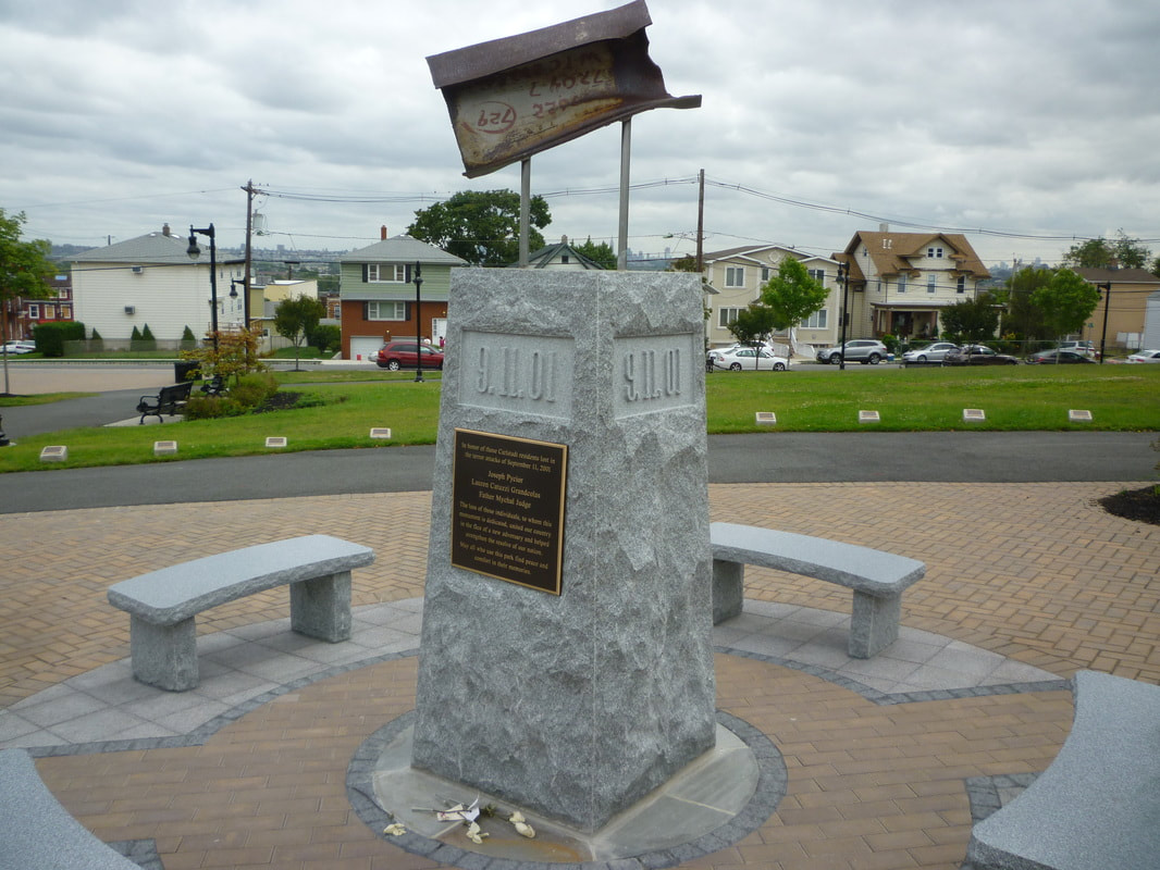 Carlstadt 9/11 monument in Barre Grey Granite with rock pitch finish.