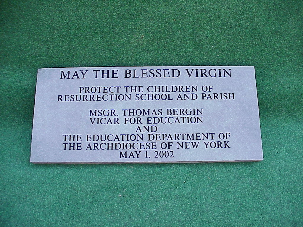 Diocese of New York, Engraved Bluestone