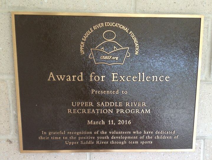 Upper Saddle River, NJ Recreation Cast Bronze Plaque