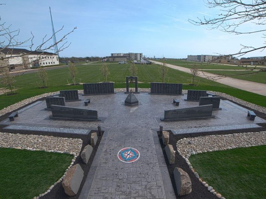 Coast Guard Enlisted Memorial in polished American Black granite.