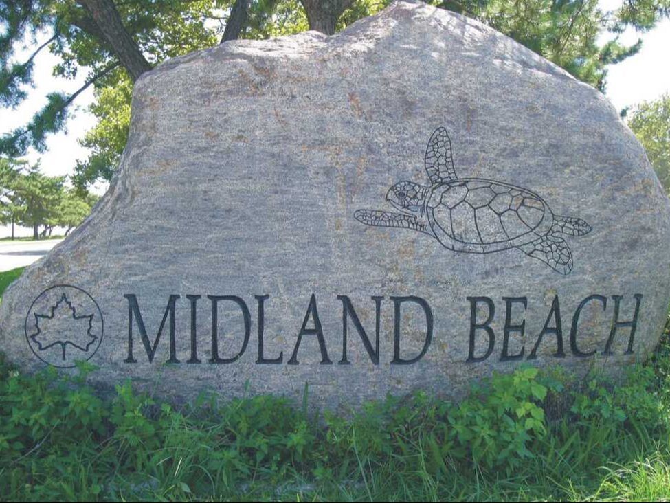 Staten Island, NY Midland Beach Engraved Boulder