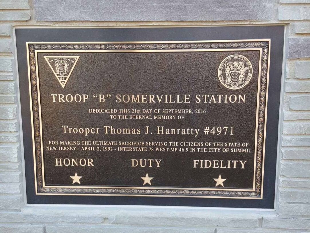 Somerville, NJ State Police Bronze Plaque