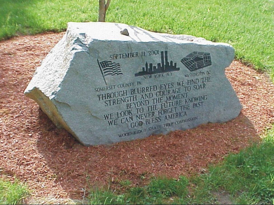 Wood-Ridge, NJ 9/11 Engraved Boulder