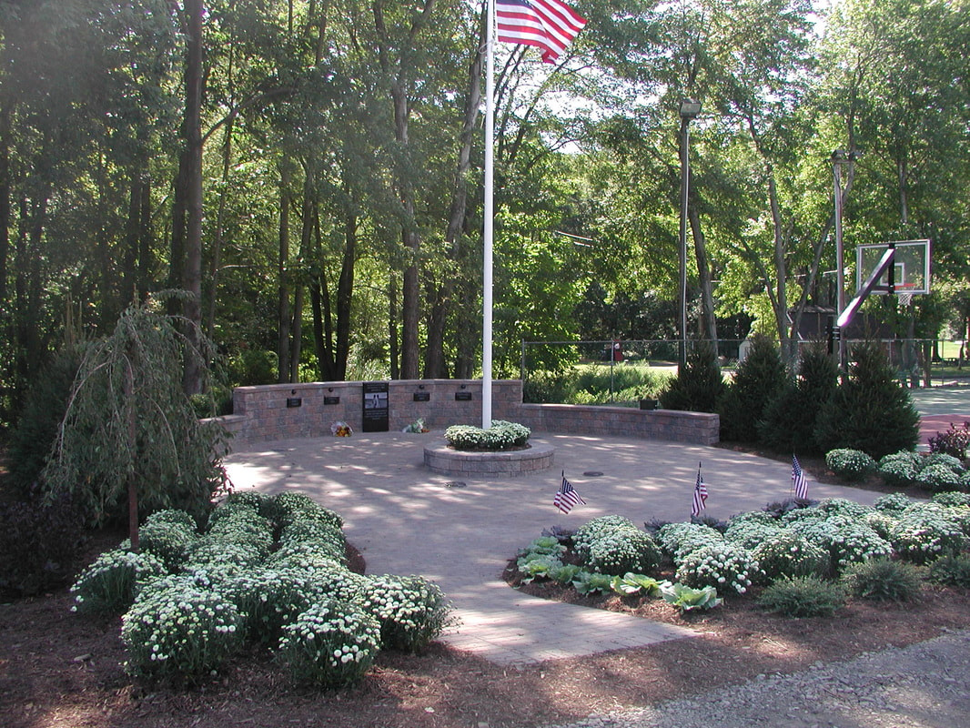 Harrington Park, NJ 9/11 Memorial with engraved black granite