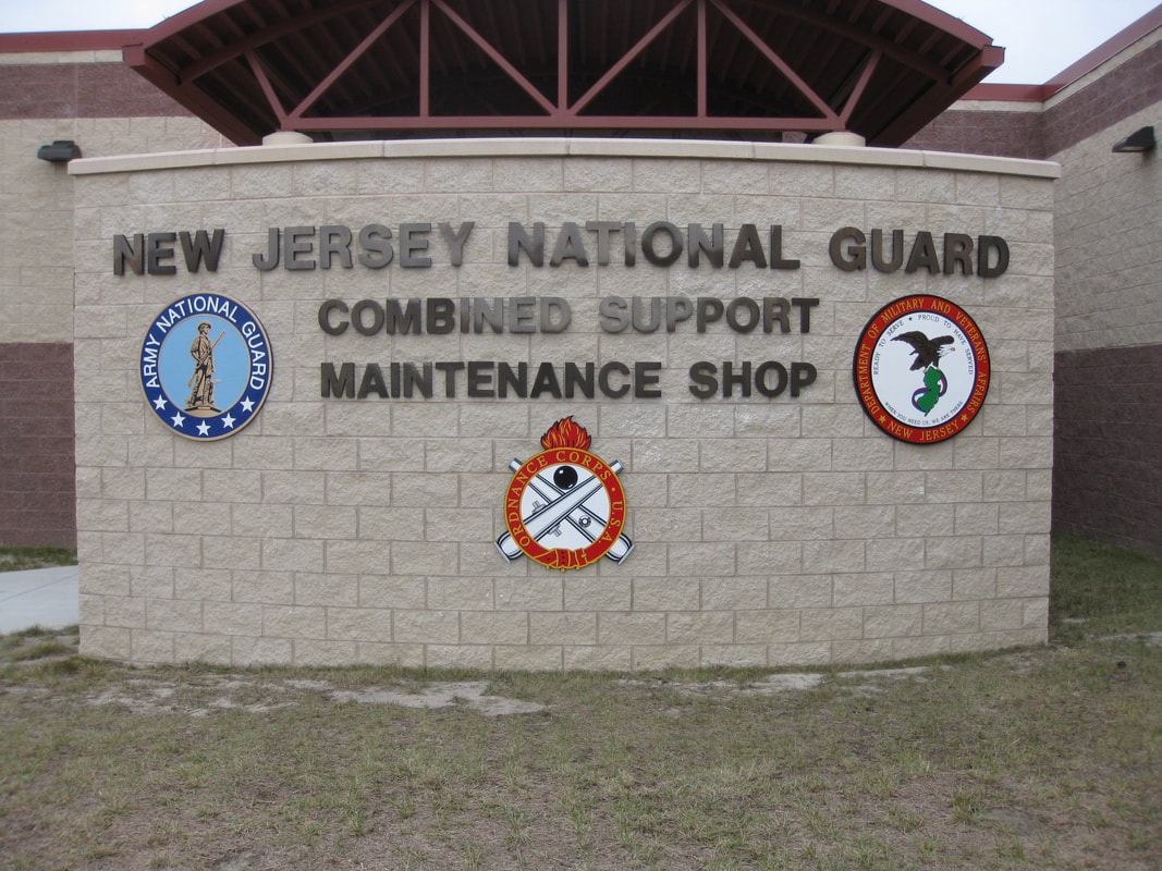 National Guard, NJ Lakehurst Maintenance Shop Painted Bronze Plaques