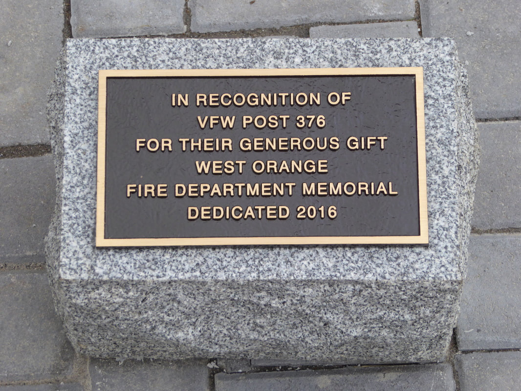 West Orange, NJ Fire Department Bronze Plaque