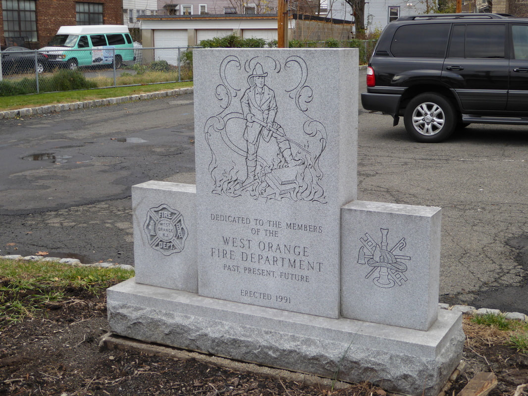 West Orange, New Jersey Fire Department Barre Grey Granite Monument